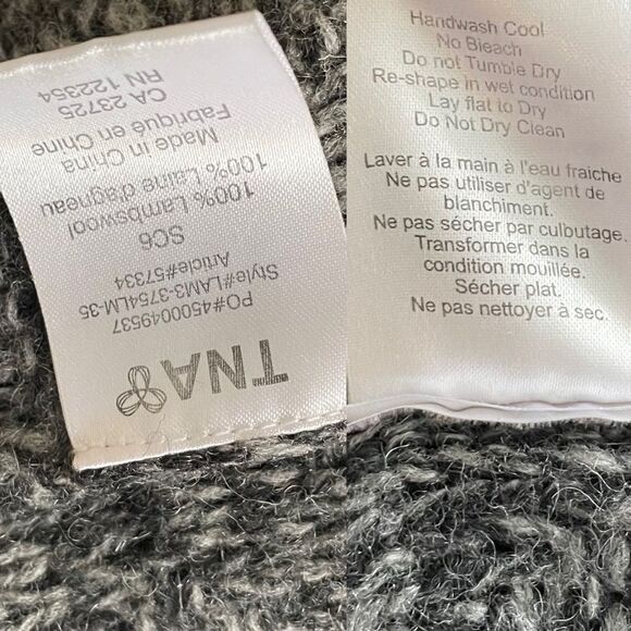 ARITZIA Tna Sea To Sky Wool Chunky Knit Long Cardigan Sweater Jacket Grey L - Picture 5 of 7